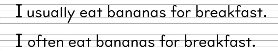 I usually eat bananas for breakfast.