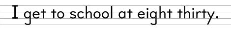 I get to school at eight thirty.