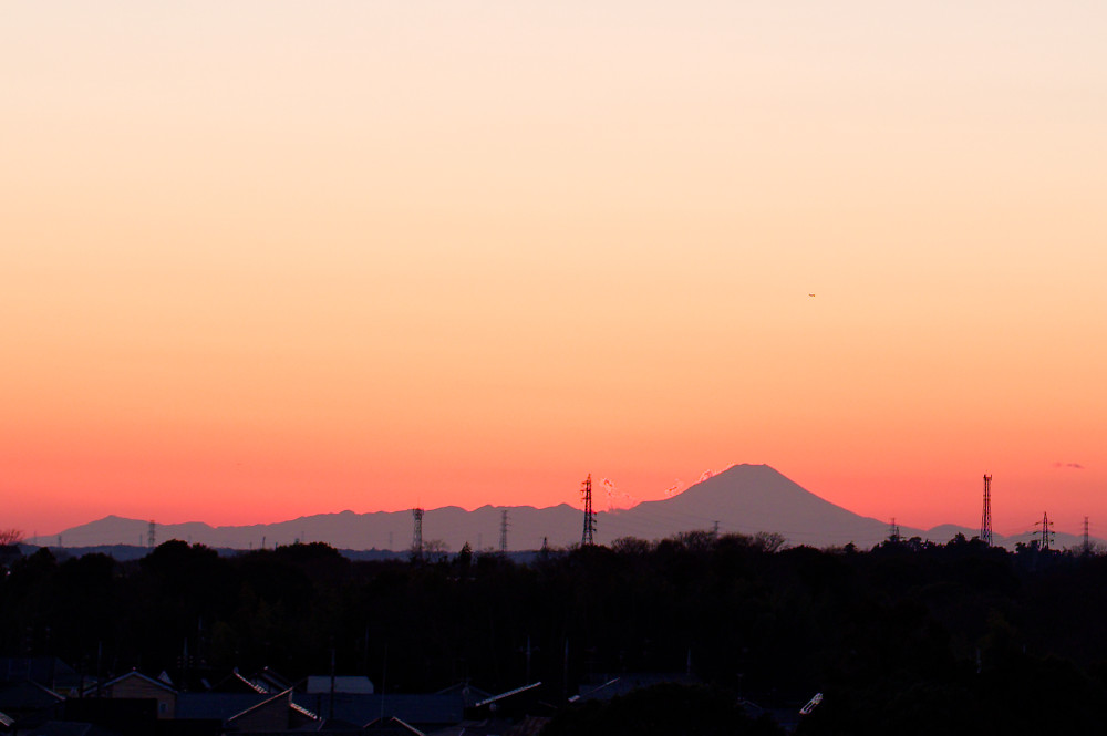 高須橋から見えた富士山2023年1月1日